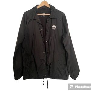 VANS BLACK SNAP FRONT SKATER JACKET MENS SIZE MEDIUM